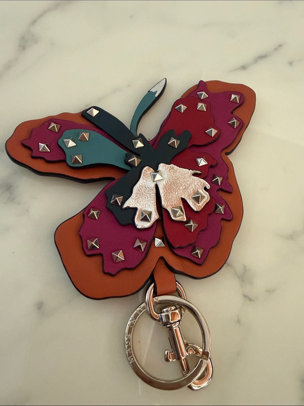 VALENTINO Leather RockStud KeyChain Bag Charm